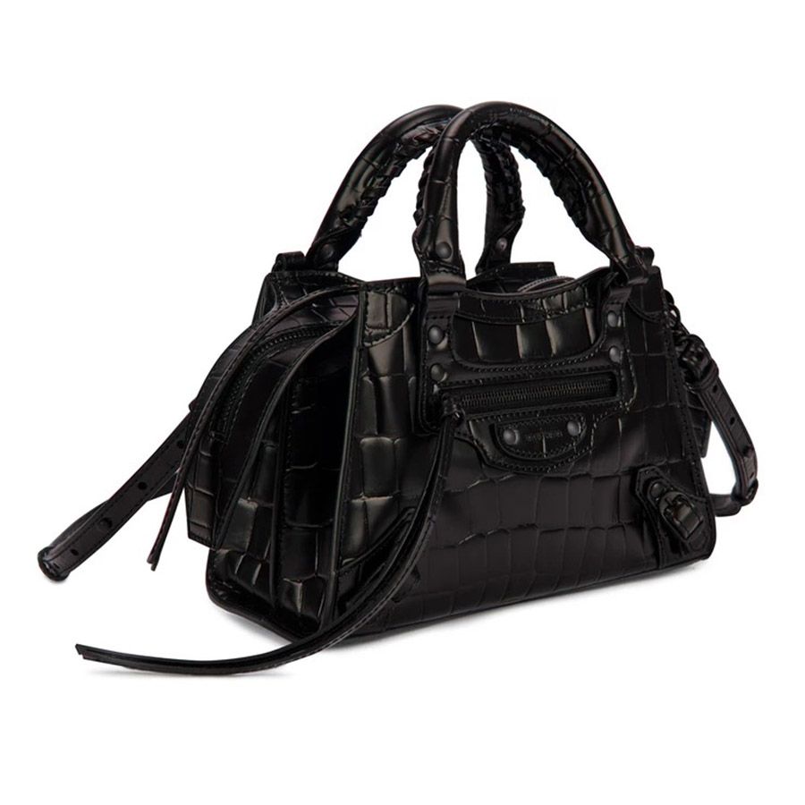 Túi Balenciaga Le Cagole Mini Bag With Chain đen crocodile best quality