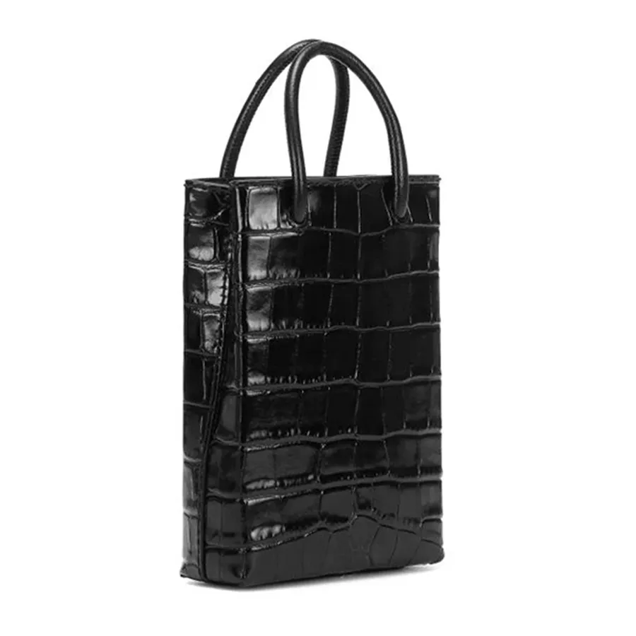 Shopping Phone Pouch Leather Tote in Black  Balenciaga  Mytheresa