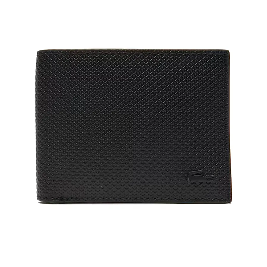 Ví Lacoste Men's Chantaco NH2824CE Piqué Leather 3 Card Wallet Màu Đen
