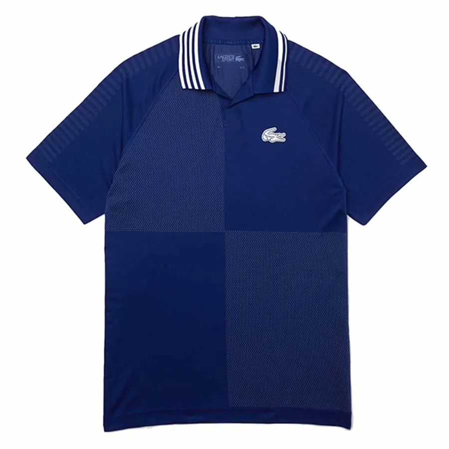 Thời trang Vải dệt - Áo Polo Men’s Lacoste Sport Breathable Seamless Regular Fit Shirt DH6930 EMJ Màu Xanh Size L - Vua Hàng Hiệu
