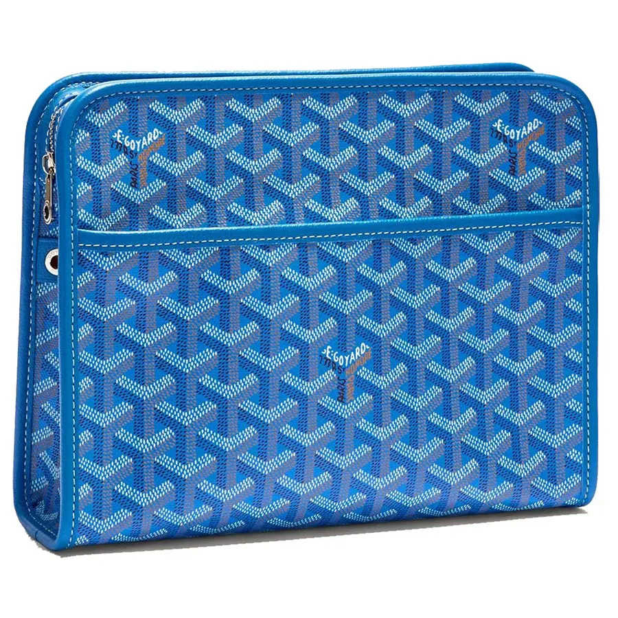 Túi xách Goyard Unisex - Túi Cầm Tay Goyard Jouvence MM Washbag Màu Xanh Blue - Vua Hàng Hiệu