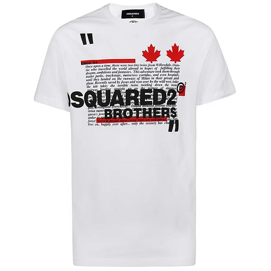 ?o Ph�ng Nam Dsquared2 Brothers T-shirt S74GD0811 M�u Tr?ng Size L | Vua  H�ng Hi?u