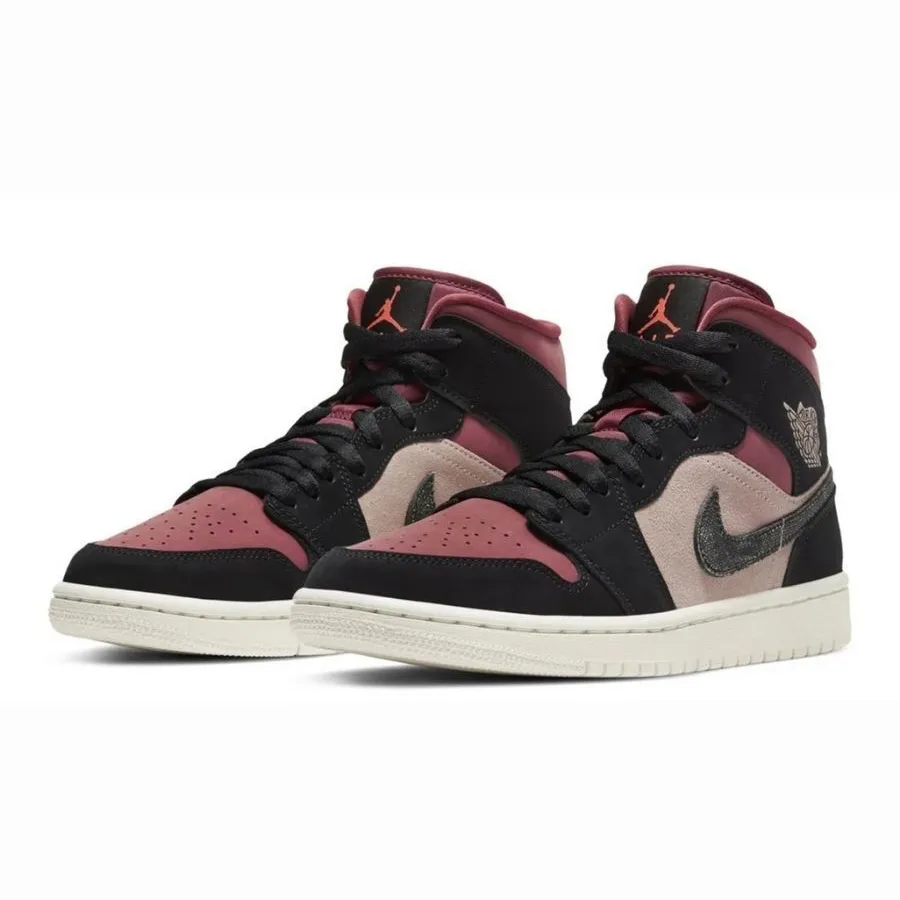 Giày Nike Wmns Air Jordan 1 Mid Burgundy Dusty Pink BQ6472-202 Size 38