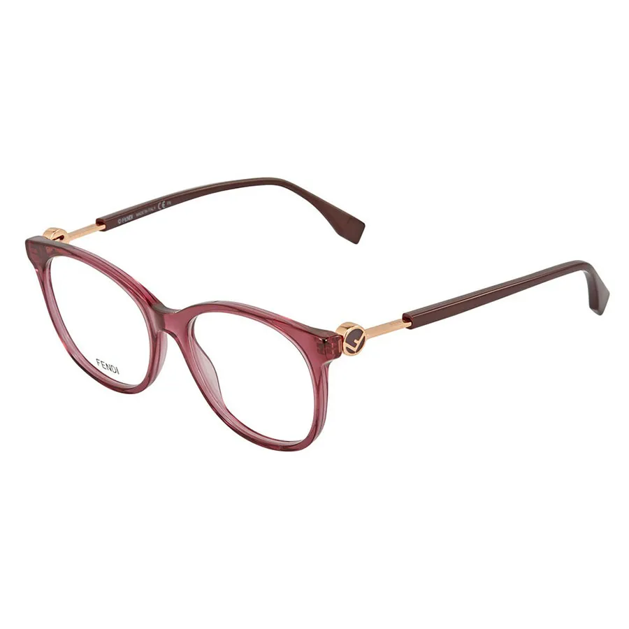 Kính mắt Fendi - Kính Mắt Cận Fendi Demo Oval Ladies Eyeglasses FF 0393 00T7 52/17 Màu Nâu Mận - Vua Hàng Hiệu