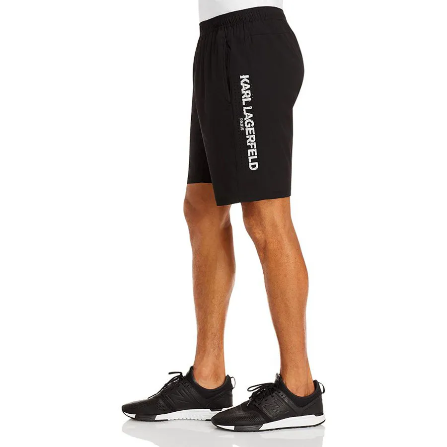 Thời trang Nylon, spandex - Quần Shorts Karl Lagerfeld Perforated-Side Active Shorts In Black LM0H6000 Màu Đen - Vua Hàng Hiệu