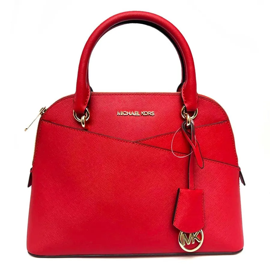 Michael Kors PVC, Da - Túi Xách Michael Kors MK Jet Set Travel Medium Flame Solid Dome X Cross Satchel Bag Handbag Màu Đỏ - Vua Hàng Hiệu