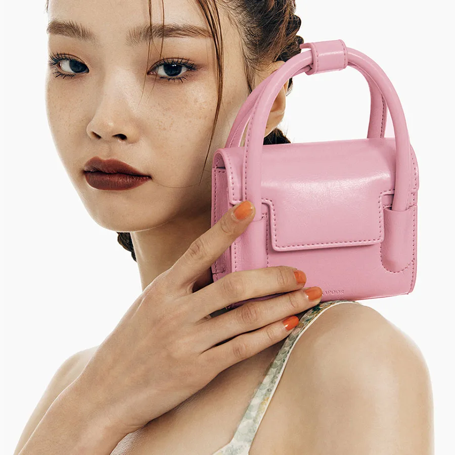 Túi Xách Tay Find Kapoor Marty Bag 12 Crinkled Pink Màu Hồng