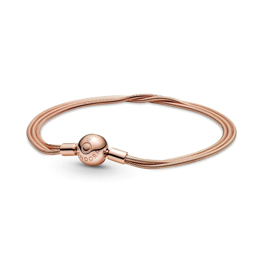 Vòng Đeo Tay Pandora Moments Multi Snake Chain Bracelet Màu Hồng Vàng size 16