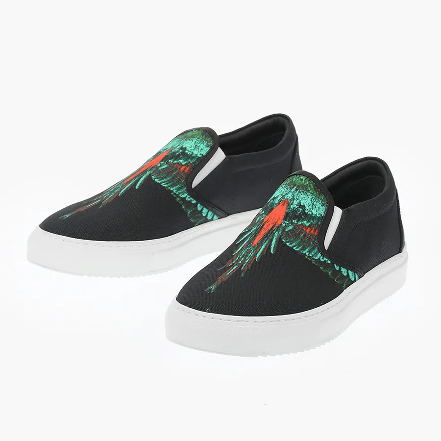 Giày Đen - xanh - Giày Slip On Marcelo Burlon CMIA015R20FAB001155 Màu Đen Cánh Xanh Lá - Vua Hàng Hiệu