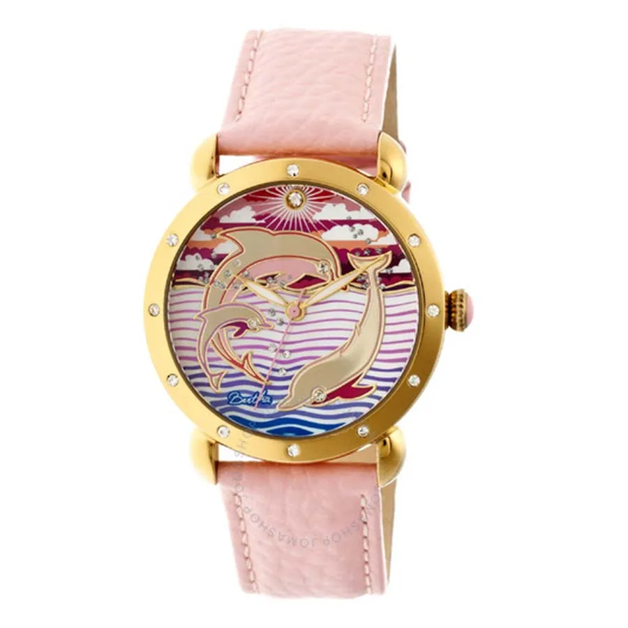 Bertha Hồng - Đồng Hồ Nữ Bertha Estella Mother of Pearl Dolphin Dial Pink Leather Ladies Watch BTHBR5104 Màu Hồng - Vua Hàng Hiệu