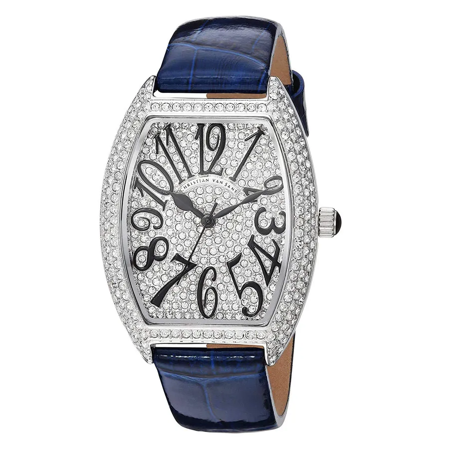 Đồng Hồ Nữ Christian Van Sant Elegant Quartz Silver Dial Ladies Watch CV4821 Màu Xanh Navy
