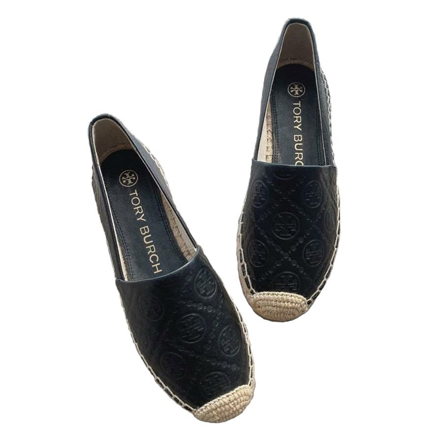 Mua Giày Slip On Tory Burch Monogram Leather Espadrille Shoes Màu Đen - Tory  Burch - Mua tại Vua Hàng Hiệu h045940