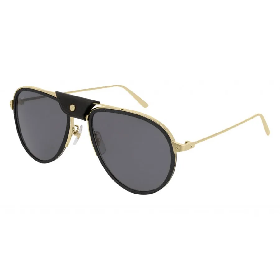 Kính mắt Cartier Kính chống nắng/Sunglasses - Kính Mát Cartier CT0098SA 001 Gold Black For Men Màu Đen - Vua Hàng Hiệu