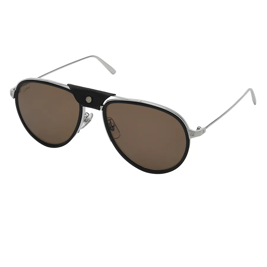 Cartier Kính chống nắng/Sunglasses - Kính Mát Cartier Eye CT0098SA 004 Màu Nâu - Vua Hàng Hiệu
