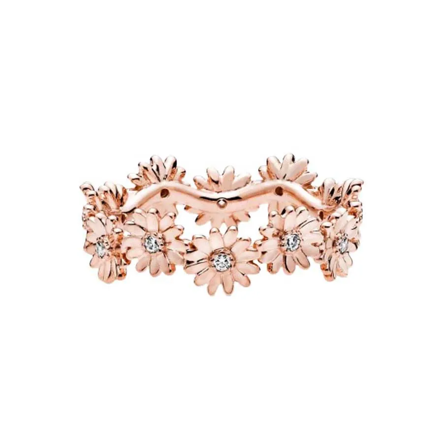 Nhẫn Nữ Pandora Sparkling Daisy Flower Crown Ring 188799C01 Màu Vàng Hồng Size 48