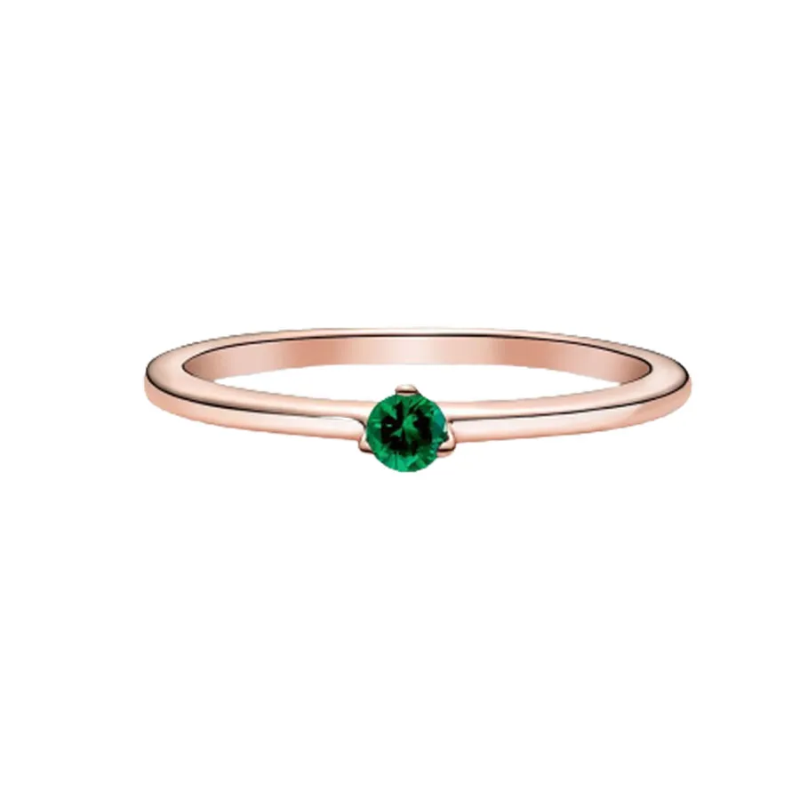 Pandora Xanh green - Nhẫn Pandora Green Solitaire Ring Đính Pha Lê Màu Xanh Green - Vua Hàng Hiệu
