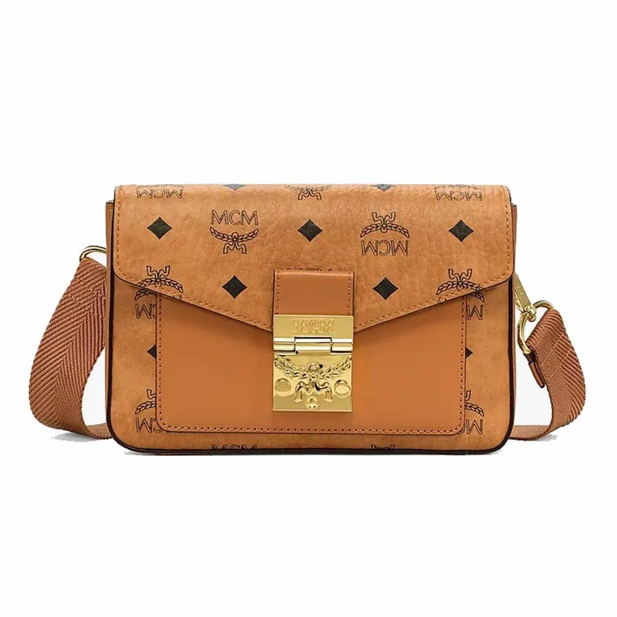 Túi Đeo Vai MCM Small Millie Crossbody In Visetos Cognac Màu Nâu