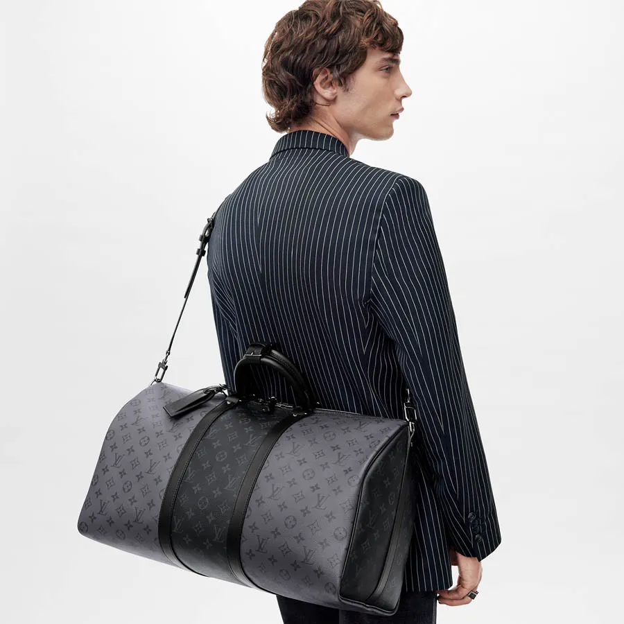 Túi du lịch Louis Vuitton KEEPALL 55 nâu họa tiết cổ điển siêu cấp 11