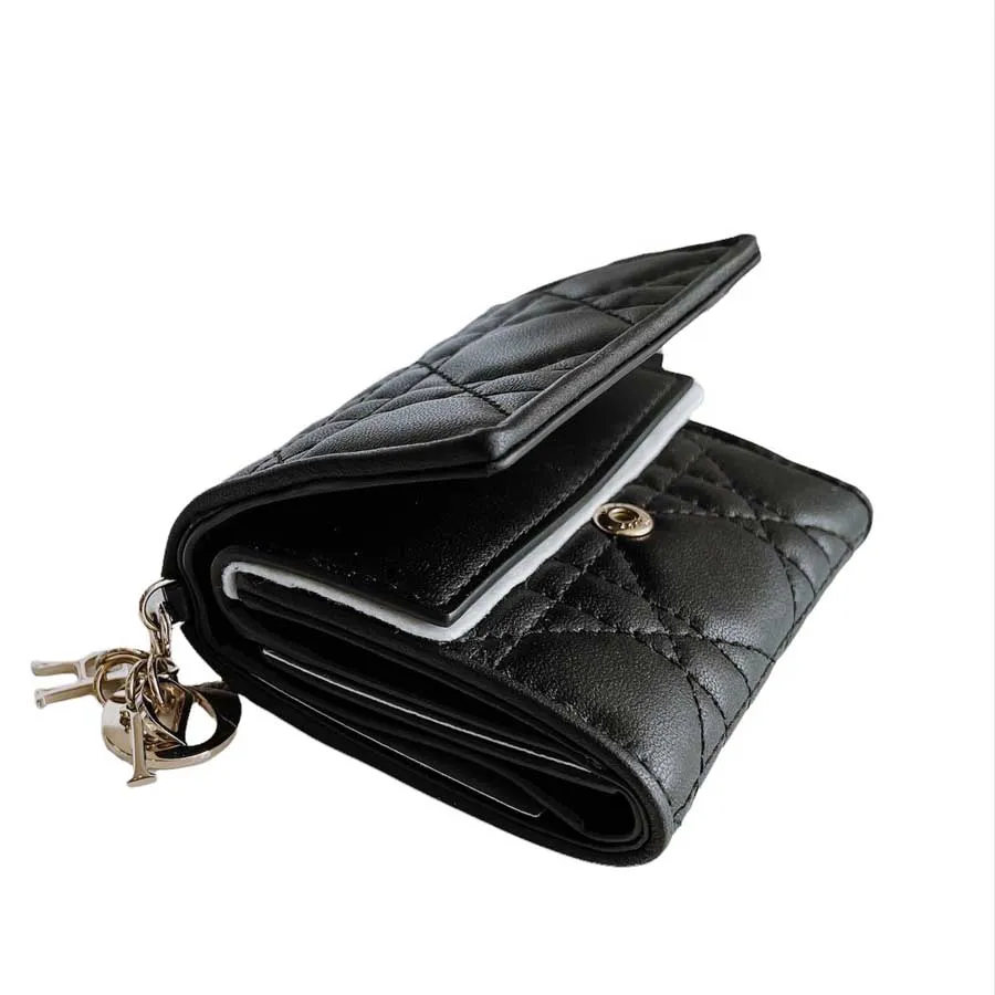 Mini Lady Dior Wallet Black Cannage Lambskin  DIOR