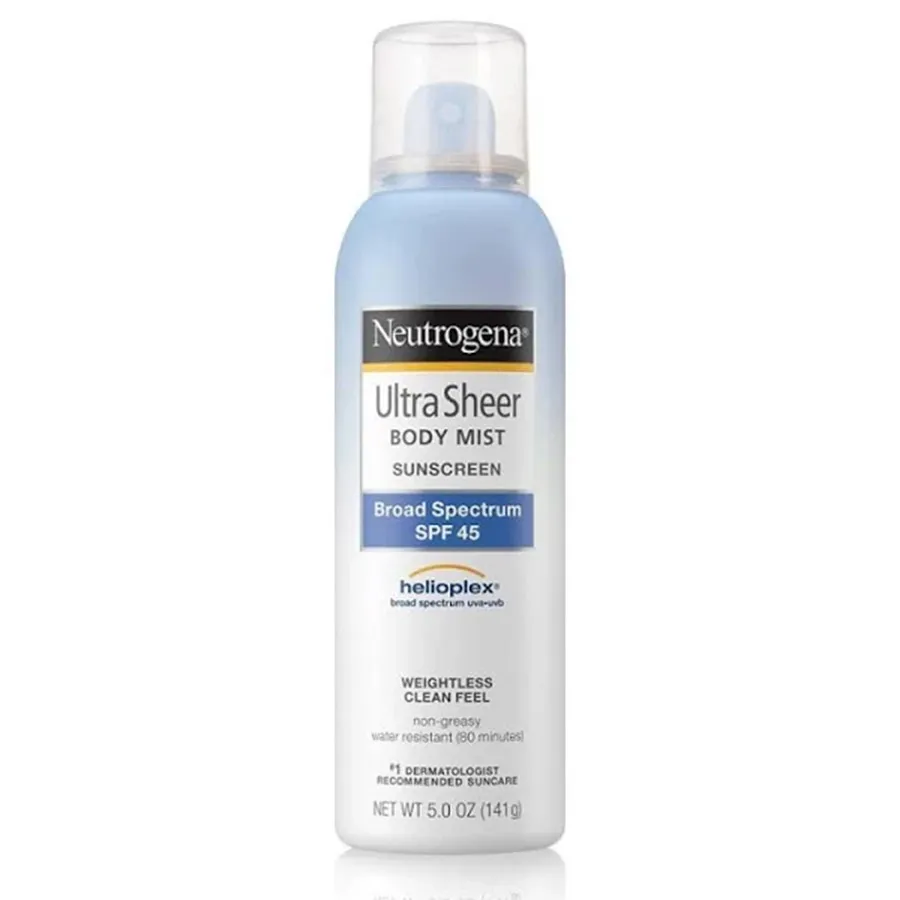 Xịt Chống Nắng Neutrogena Ultra Sheer Body Mist Sunscreen Broad Spectrum SPF 45, 141g