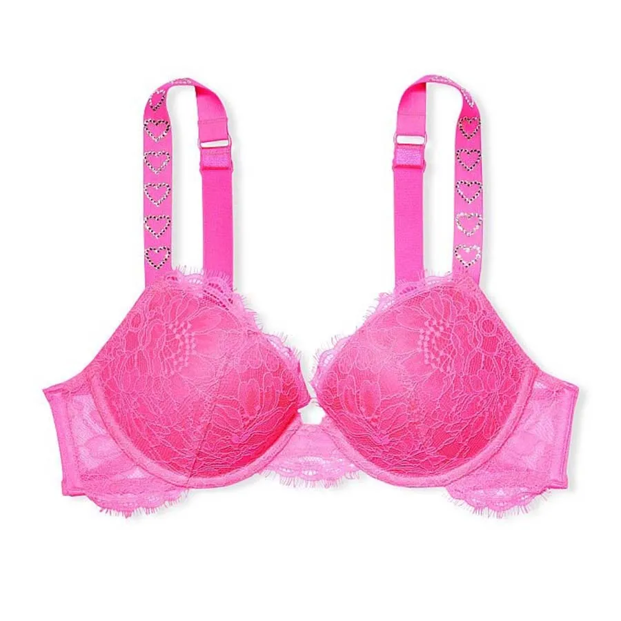 Thời trang Victoria's Secret Hồng - Áo Lót Victoria's Secret Very Sexy Push-Up Bra Ren, Đính Đá, Nâng Nhiều 128300QAX Màu Hồng Size 32B - Vua Hàng Hiệu