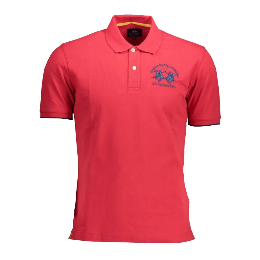 La Martina Áo Polo - Áo Polo Nam La Martina Thêu Logo Ngực Lớn Màu Đỏ Size M - Vua Hàng Hiệu