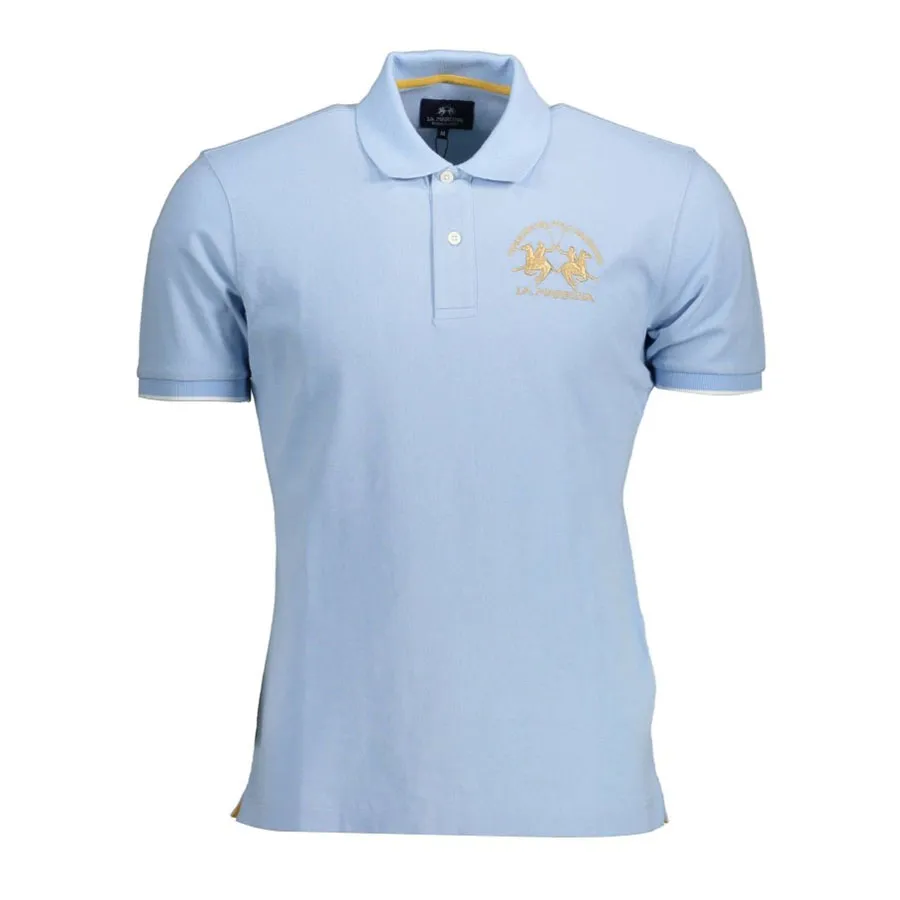 La Martina Áo Polo - Áo Polo Nam La Martina Thêu Logo Ngực Lớn Màu Xanh Nhạt Size M - Vua Hàng Hiệu