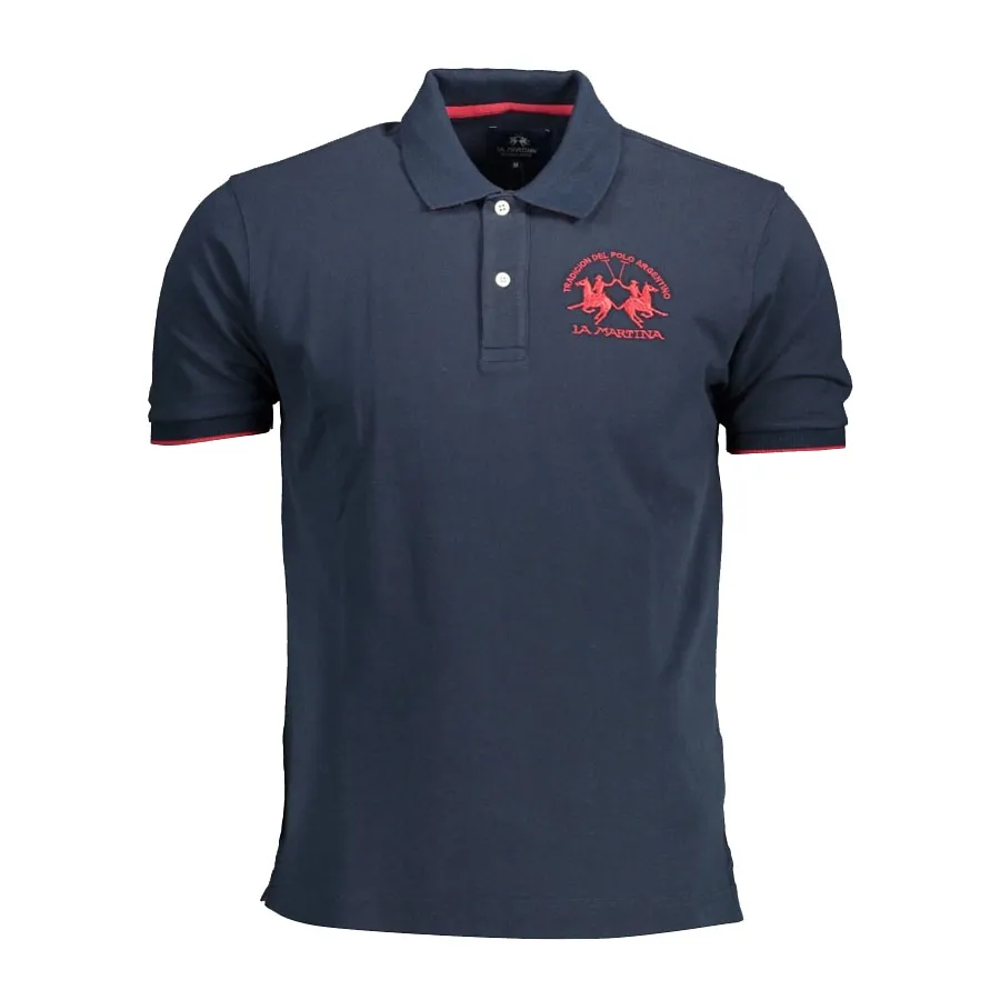 La Martina Áo Polo - Áo Polo Nam La Martina Thêu Logo Ngực Lớn Màu Xanh Than Size L - Vua Hàng Hiệu