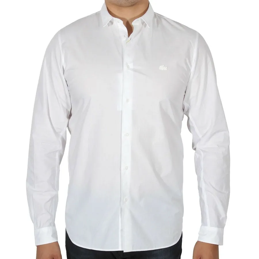 Áo Sơ Mi Lacoste Men's Motion Ergonomic Paneled Stretch Cotton Shirt White CH0144 00 001 Màu Trắng Size 40