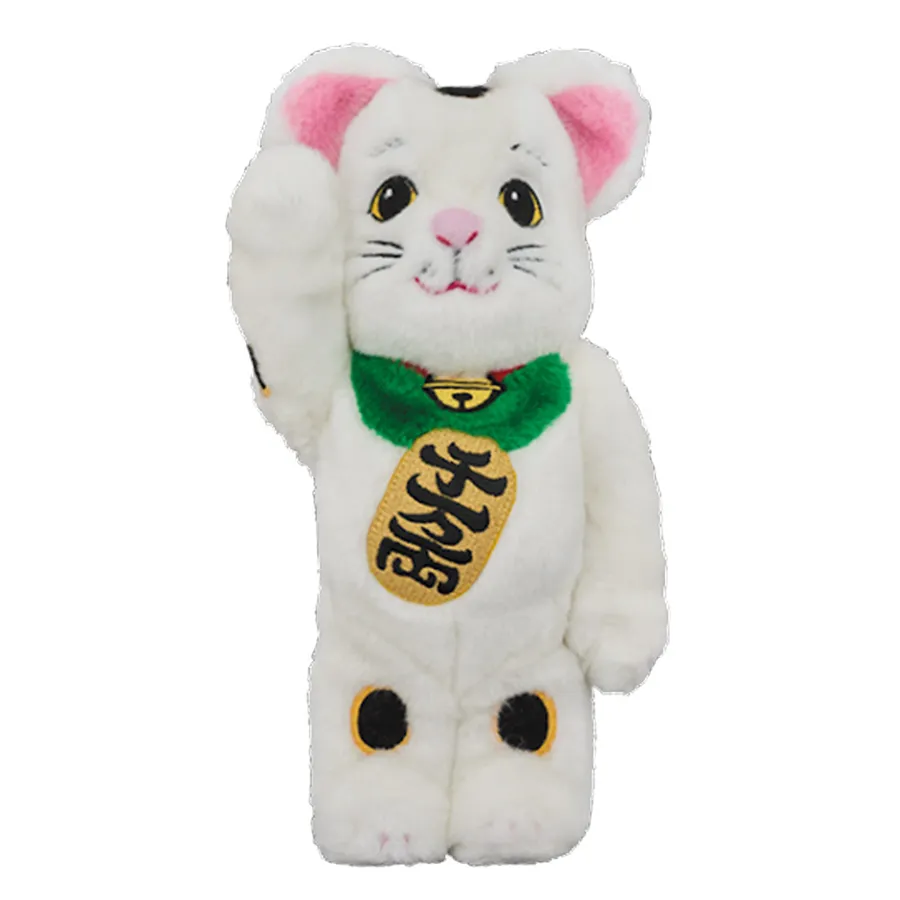 Đồ chơi mô hình Bông, nhựa cao cấp - Đồ Chơi Mô Hình Bearbrick Maneki Neko White Furry Màu Trắng Size 1000% - Vua Hàng Hiệu