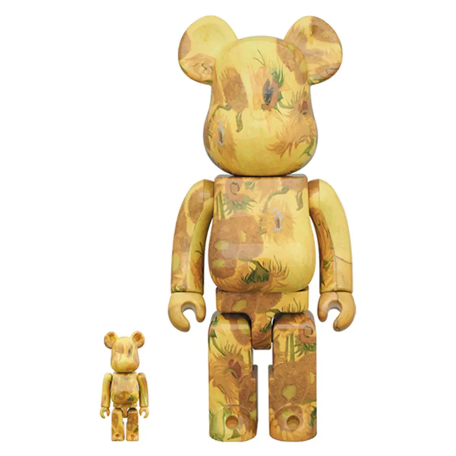 Đồ Chơi Mô Hình Bearbrick Van Gogh Museum Sunflowers Màu Vàng Size 1000%