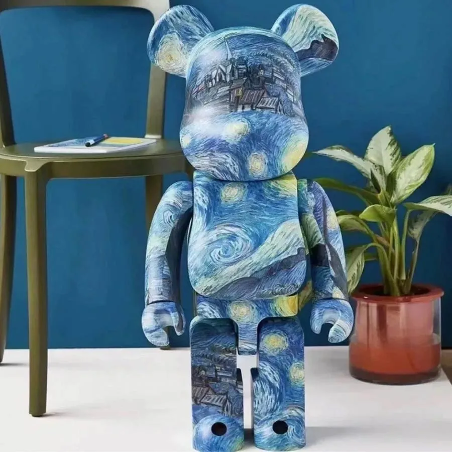 Đồ Chơi Mô Hình Bearbrick Vincent Van Gogh The Starry Night Màu