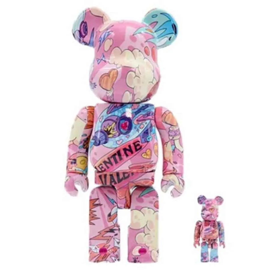 Đồ chơi mô hình Bearbrick - Đồ Chơi Mô Hình Bearbrick X QQ Valentine Limited Edition 520 Phối Màu Size 100% + 400% - Vua Hàng Hiệu