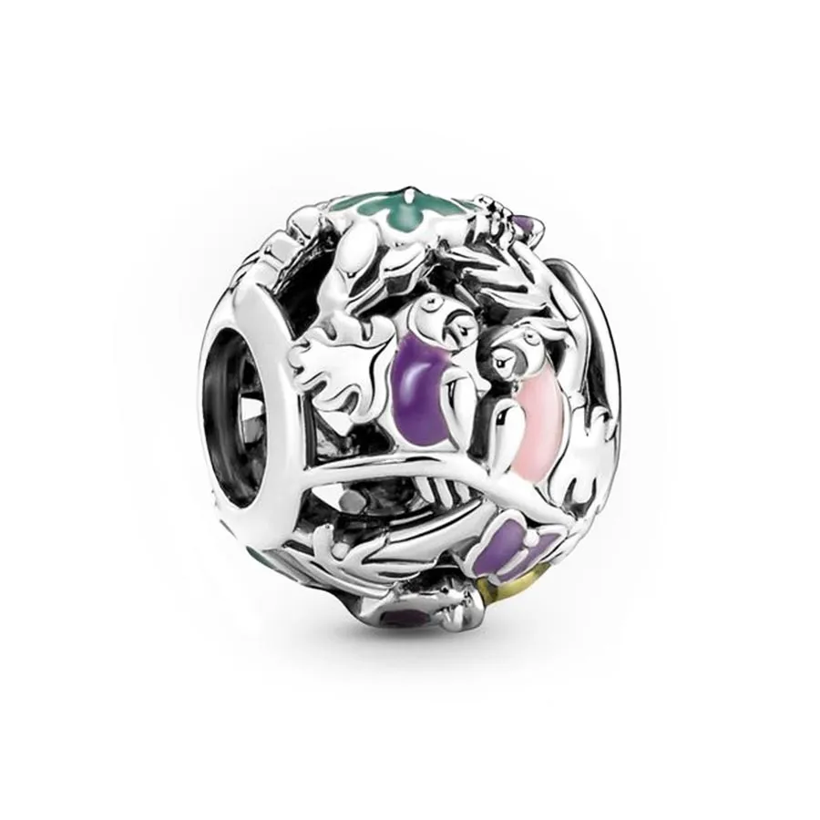 Pandora Phối màu - Hạt Vòng Charm Pandora Jungle Creatures & Leaves Charm 791620C01 Phối Màu - Vua Hàng Hiệu