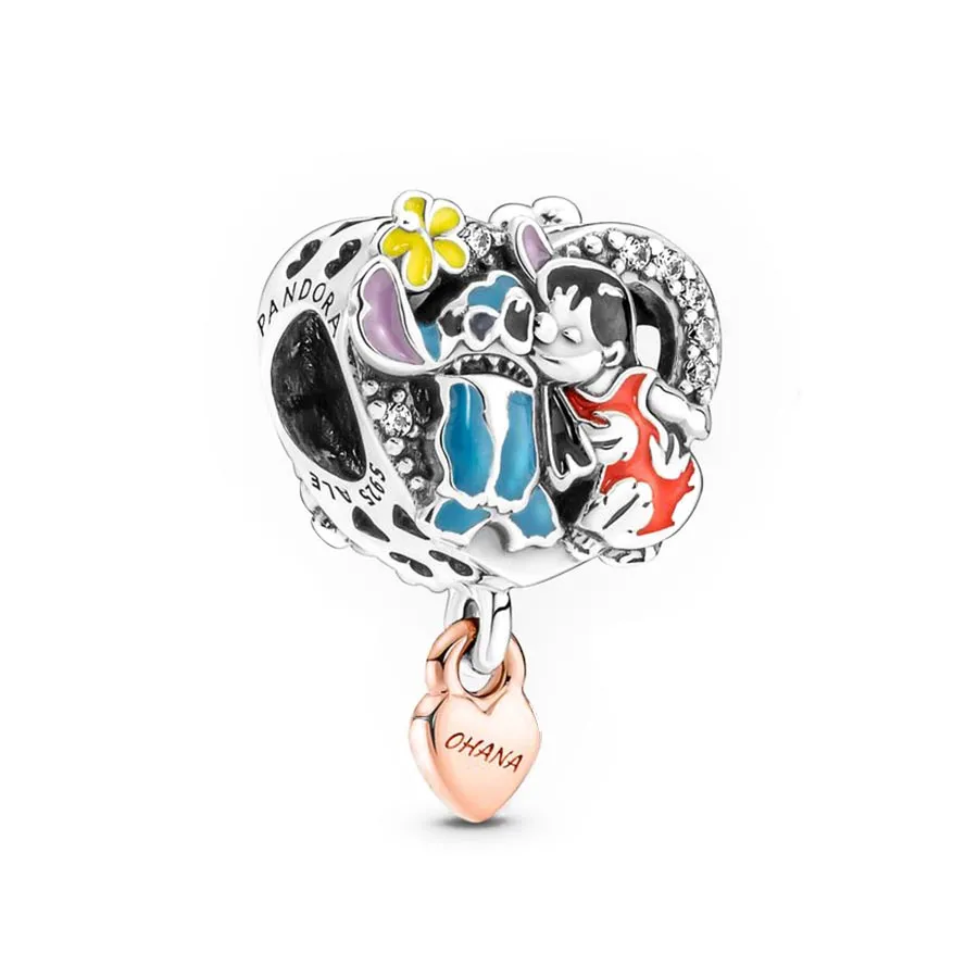Pandora Phối màu - Hạt Vòng Charm Pandora Ohana Lilo & Stitch De Disney 781682C01 Phối Màu - Vua Hàng Hiệu