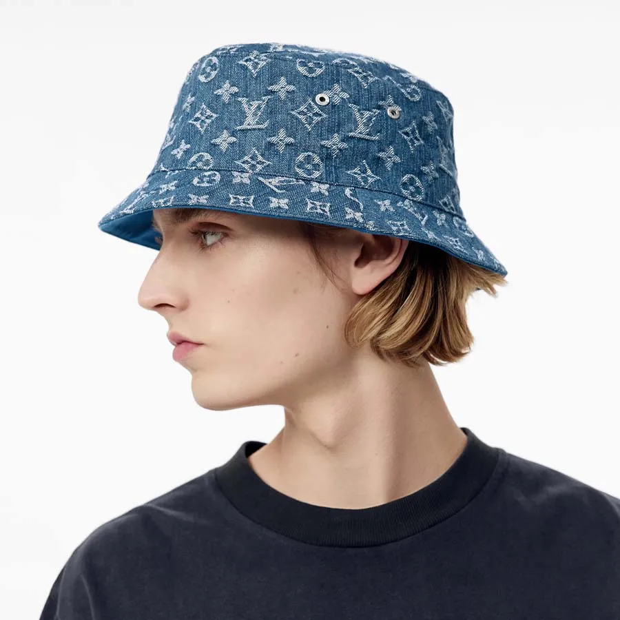 Louis Vuitton LV Play Monogram Pointillism Bucket Hat Blue in Cotton - US