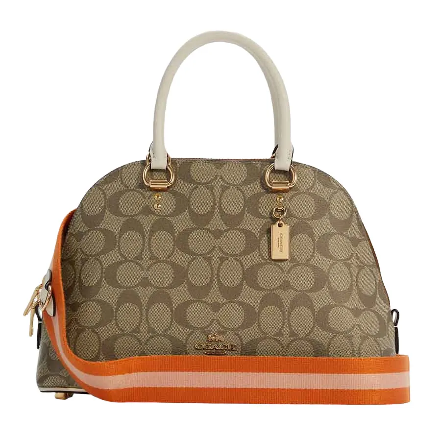 Túi Coach Katy Satchel In Signature Canvas màu nâu