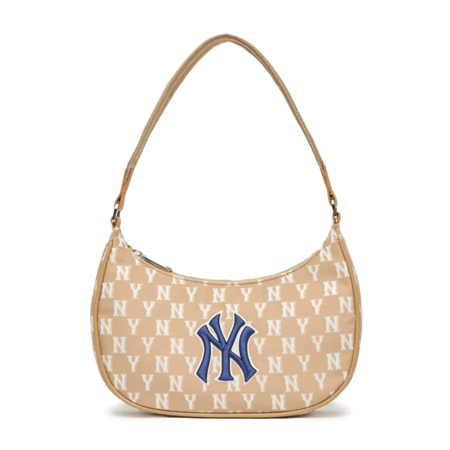 Túi xách MLB Be - Túi Xách MLB Monogram Jacquard Hobo New York Yankees 3ABQS012N-50BGD Màu Be - Vua Hàng Hiệu