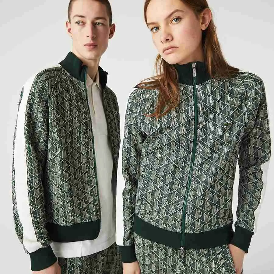 Bộ Quần Áo Nỉ Lacoste Unisex L!VE Monogram Patterned Jacquard Zip