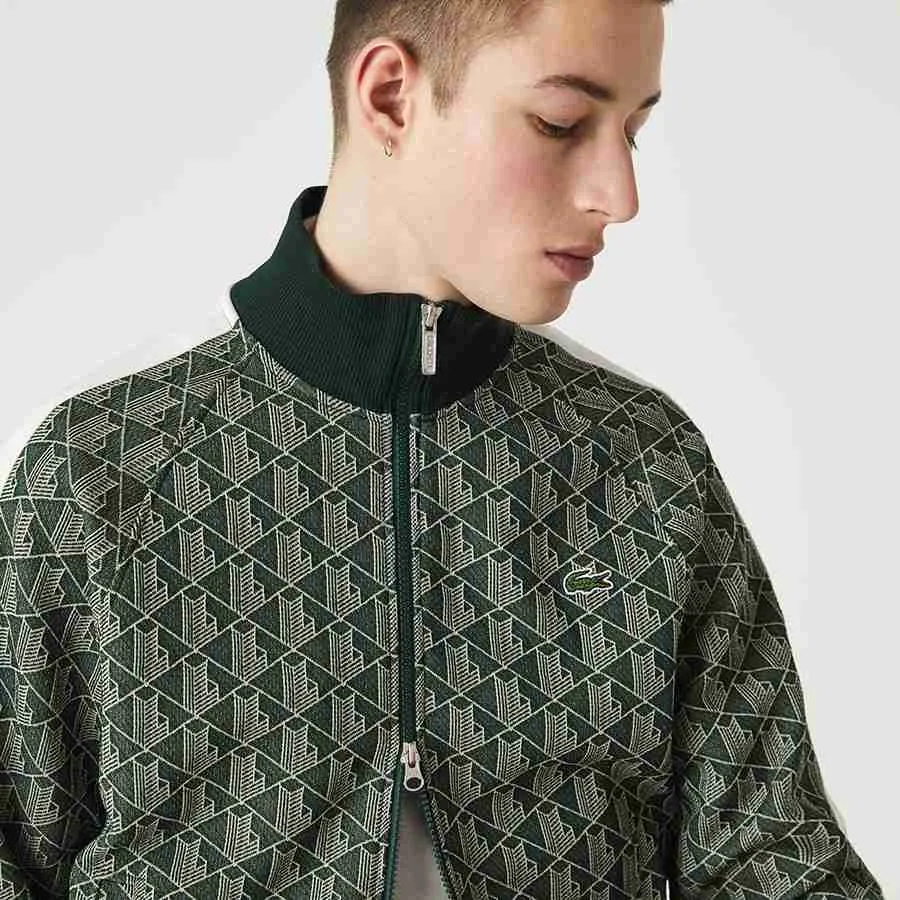 Bộ Quần Áo Nỉ Lacoste Unisex L!VE Monogram Patterned Jacquard Zip