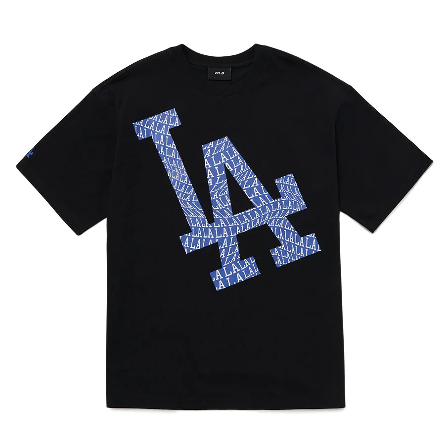 Thời trang Áo phông - Áo Phông MLB Illusion Mega Overfit LA Dodgers Tshirt 3ATS60023-07BKS Màu Đen Size XS - Vua Hàng Hiệu
