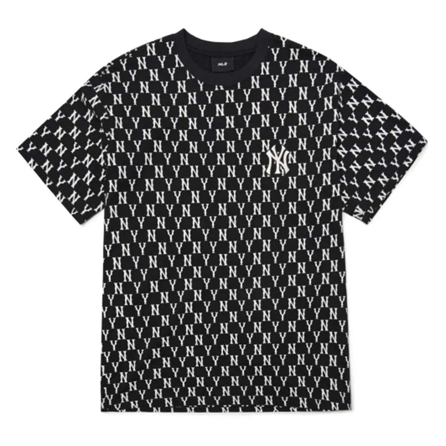 Áo Phông MLB Monogram Allover New York Yankees Tshirt 3ATSM1023-50BKS Màu  Đen Size S