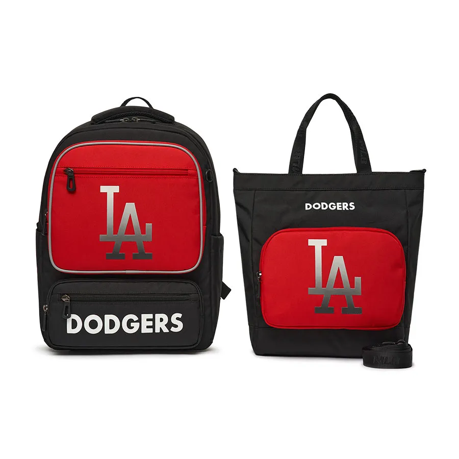 Túi xách MLB - Balo Trẻ Em MLB Mega LA Dodgers 7ABK0012N-07RDS Màu Đen Đỏ (Kèm Túi Tote) - Vua Hàng Hiệu