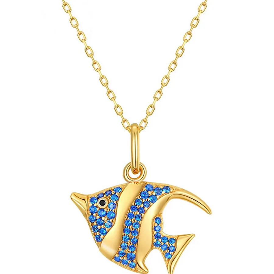Trang sức Kya Jewel Bạc 925, mạ vàng 9k, đá Cz - Dây Chuyền Kya Jewel Cá Sống Động N72 Màu Vàng Gold - Vua Hàng Hiệu