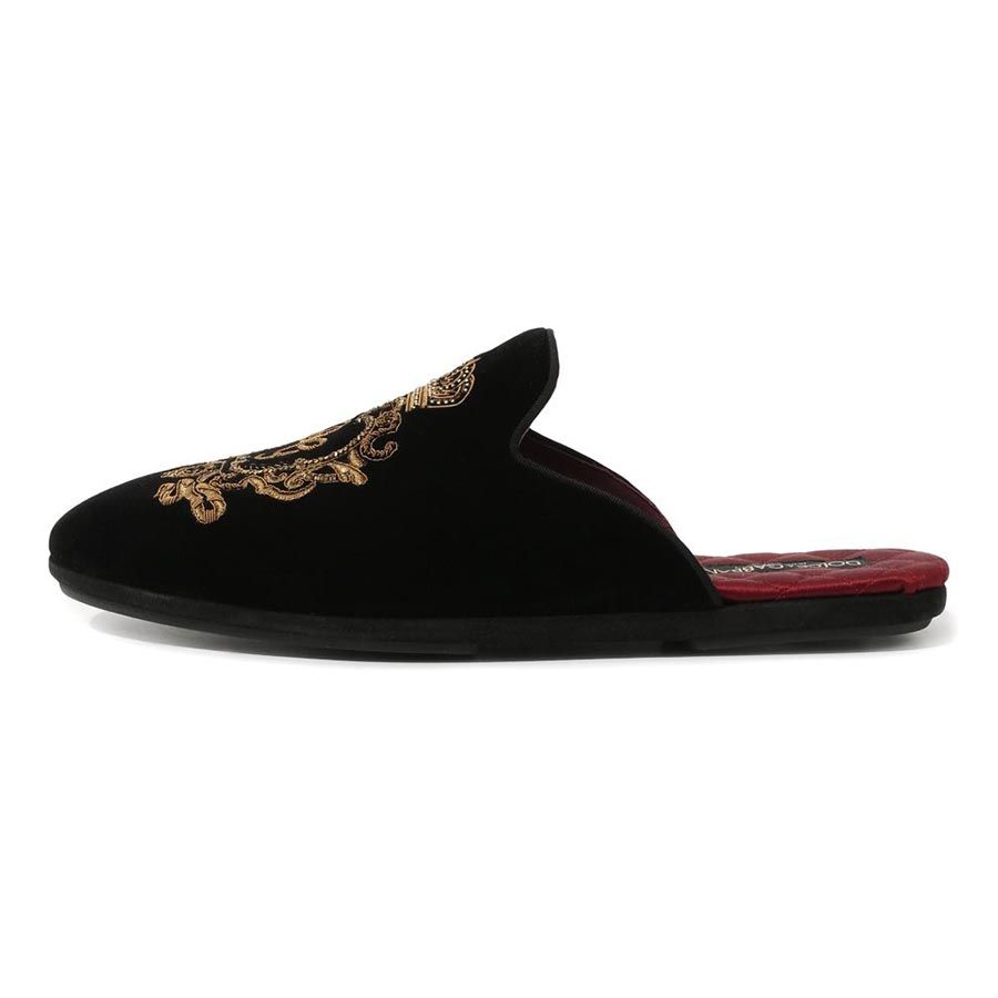 Mua Dép Dolce & Gabbana Velvet Slippers With Coat Of Arms Embroidery Phối  Màu - Dolce & Gabbana - Mua tại Vua Hàng Hiệu h053986