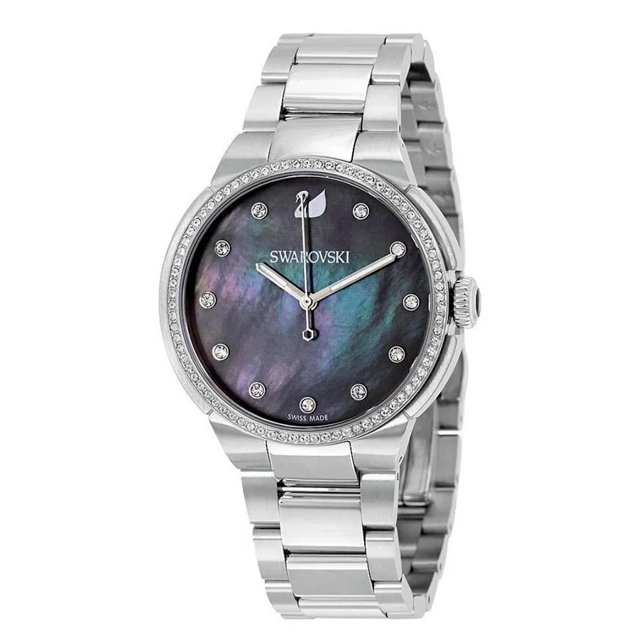 Đồng hồ Pha lê, thép không gỉ - Đồng Hồ Nữ Swarovski City Grey Bracelet Watch 5205990 Màu Bạc - Vua Hàng Hiệu