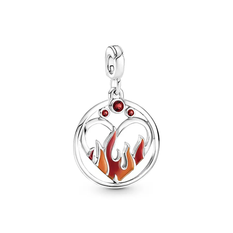 Hạt Vòng Charm Pandora Me Fire Inside Medallion 799674C01 Màu Bạc Đỏ ...