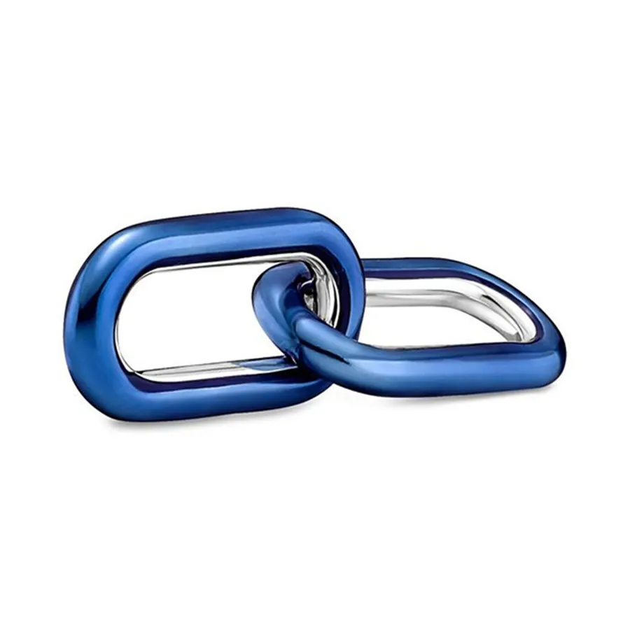 Hạt Vòng Charm Pandora Me Styling Electric Blue Double Link 799663C01 Màu Xanh Bạc