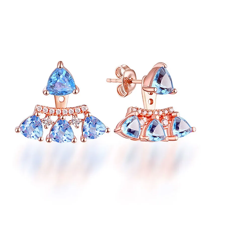 Khuyên Tai Kya Jewel Topaz Vàng Hồng Cách Điệu NAE3