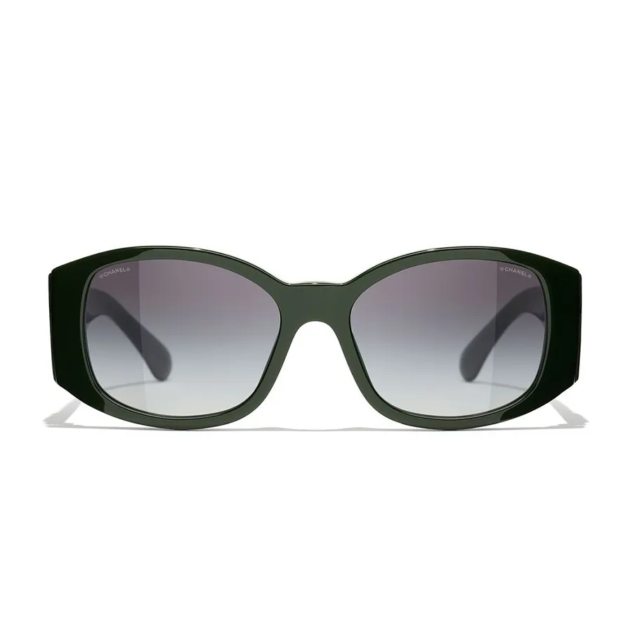 Kính mắt Xám-xanh - Kính Mát Chanel Oval Sunglasses CH5450 1228S6 Màu Xám/Xanh Green - Vua Hàng Hiệu